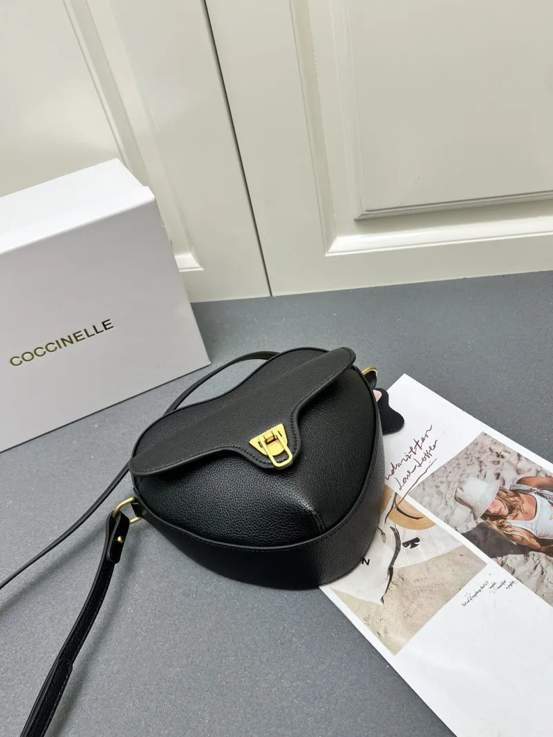 Coccinelle Black Heart Shaped Crossbody Bag H08881 - Image 6