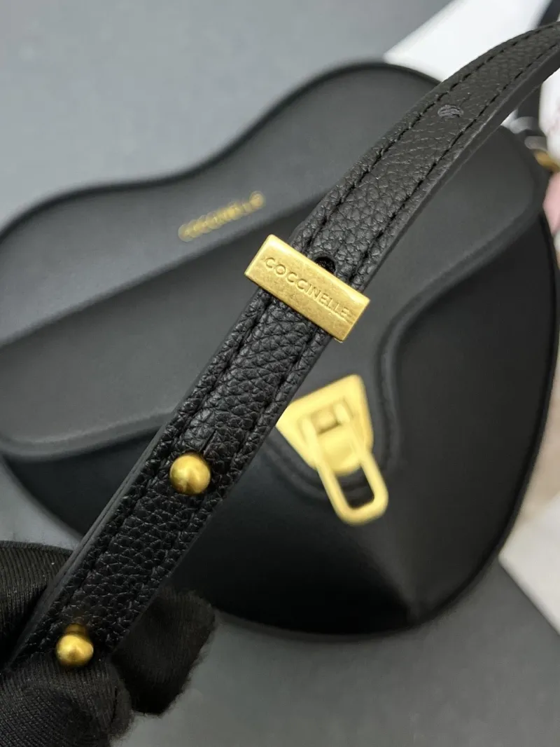 Coccinelle Black Heart Shaped Crossbody Bag H08881 - Image 7
