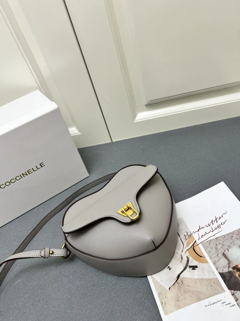 Coccinelle Gray Heart Shape Crossbody Bag H08881 - Image 7