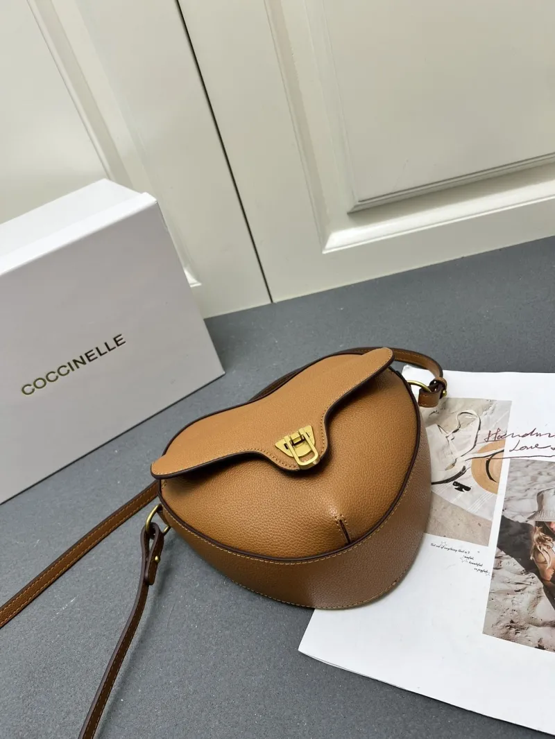 Coccinelle Brown Heart Shaped Crossbody Bag H08881 - Image 8