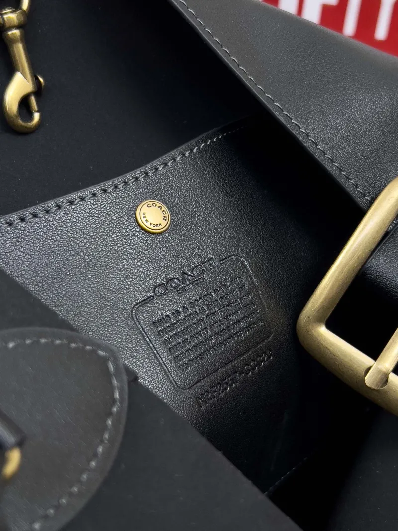 Coach Black Leather Bucket Bag - Image 6