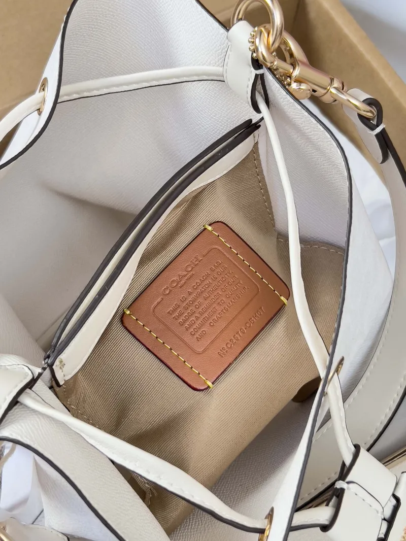Coach White Bucket Bag with Pouch - Image 6
