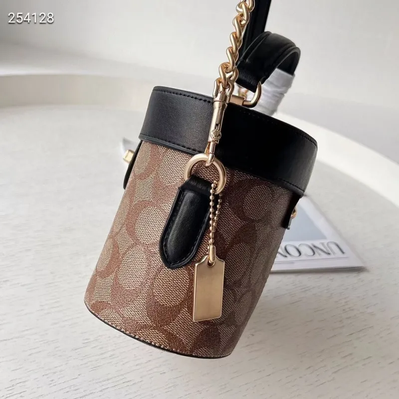 Coach 254128 Signature Canvas Crossbody Bag Brown Black - Image 3