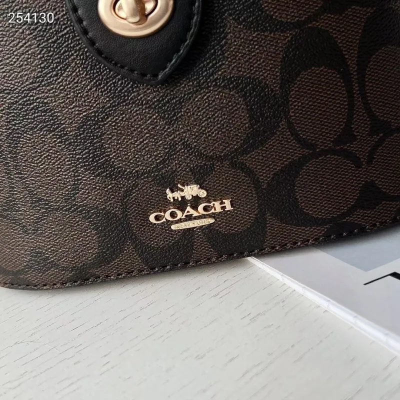Coach 254130 Brown Black Top Handle Crossbody Bag - Image 3
