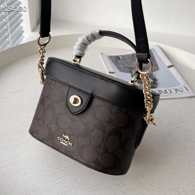 Coach 254130 Brown Black Top Handle Crossbody Bag - Image 4