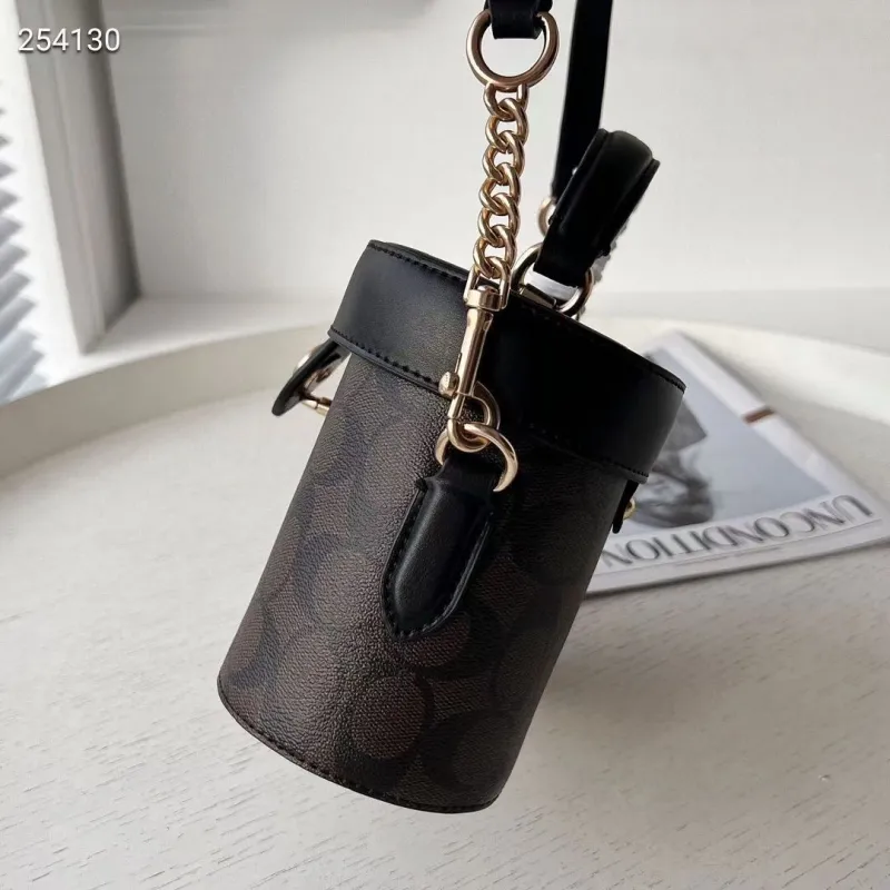 Coach 254130 Brown Black Top Handle Crossbody Bag - Image 5