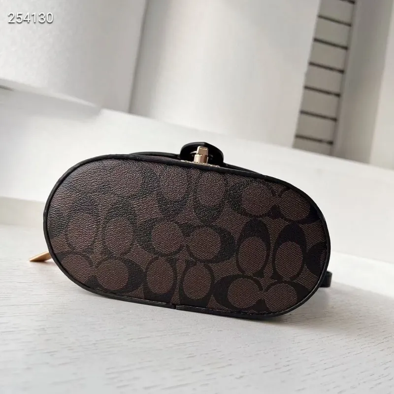 Coach 254130 Brown Black Top Handle Crossbody Bag - Image 7