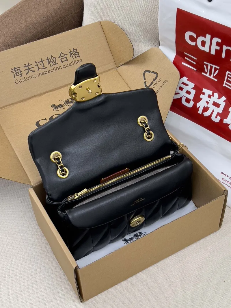 Coach Black Quilted Chain Shoulder Bag - Image 5