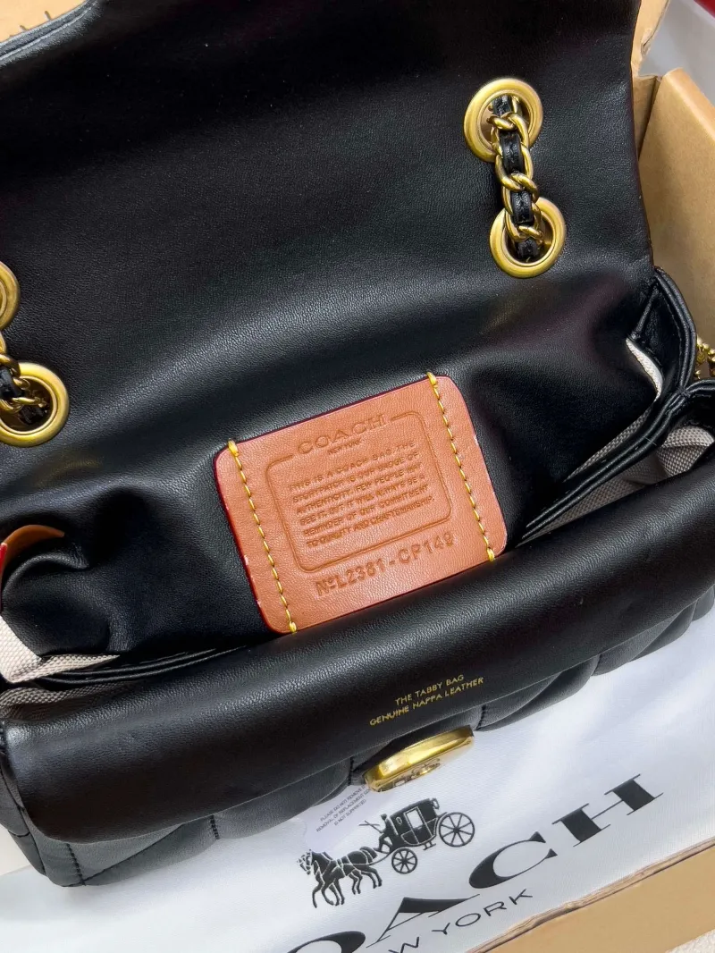 Coach Black Quilted Chain Crossbody Bag - Image 6