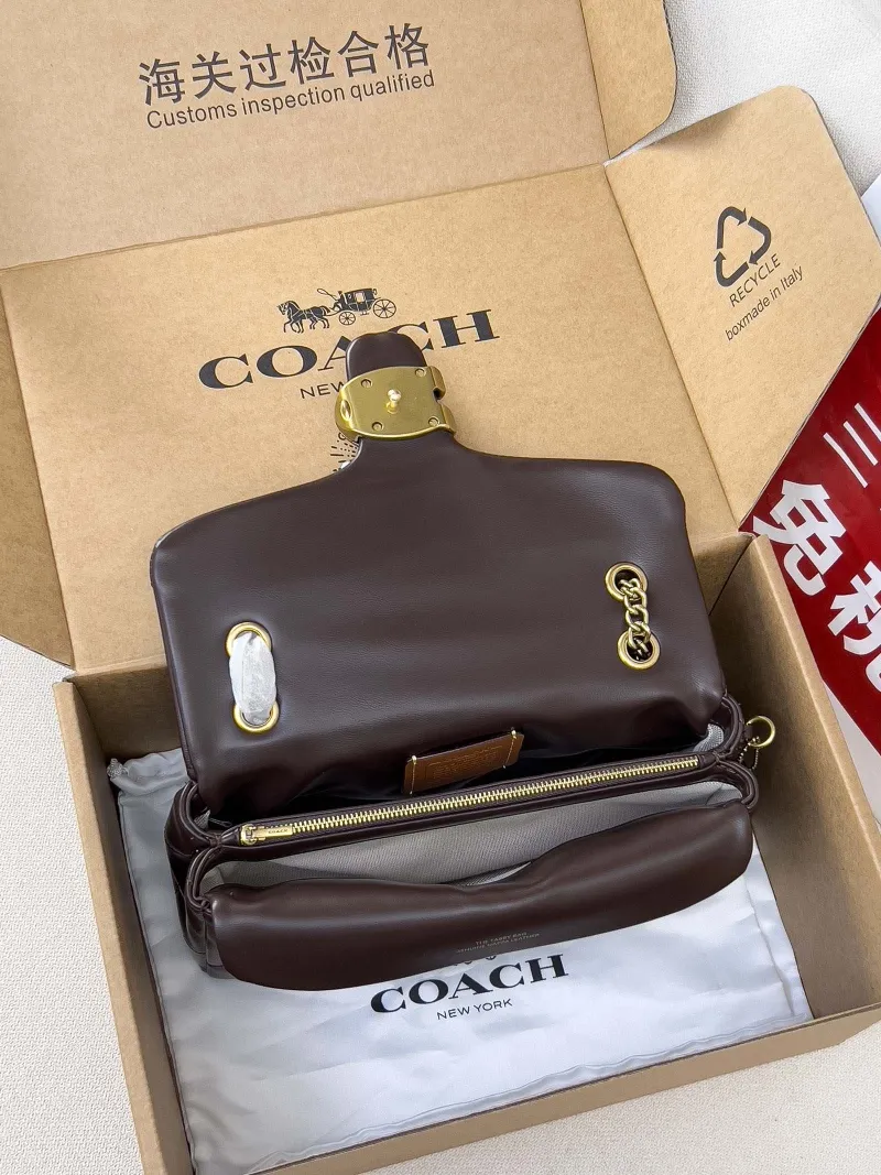 Coach Brown Quilted Chain Satchel Bag - Image 5