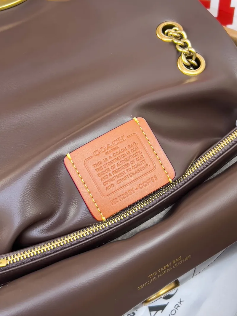 Coach Brown Quilted Chain Satchel Bag - Image 6