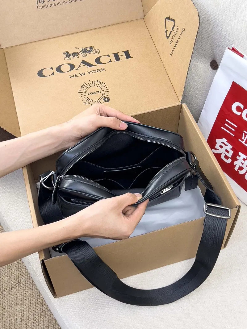 Coach Black Signature Crossbody Satchel Bag - Image 5