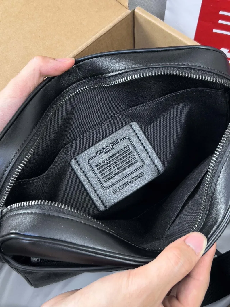 Coach Black Signature Crossbody Satchel Bag - Image 6