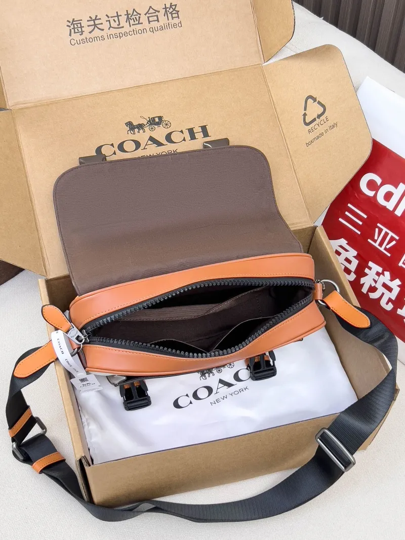 Coach White and Tan Crossbody Satchel Bag - Image 5
