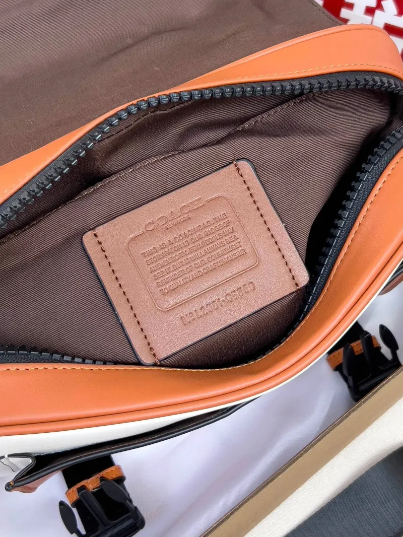 Coach White and Tan Crossbody Satchel Bag - Image 6