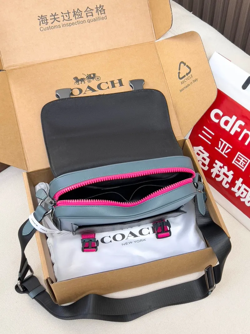 Coach Signature Teal Messenger Crossbody Bag - Image 5