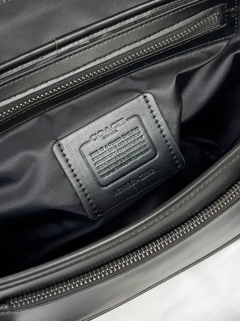 Coach Black Leather Messenger Bag - Image 6