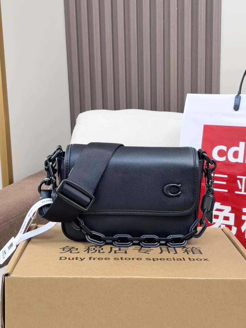 Coach Black Leather Crossbody Bag - Image 4