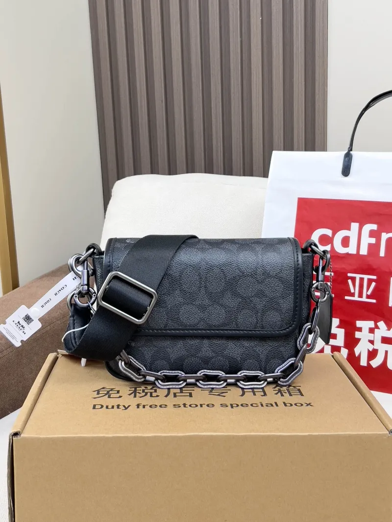 Coach Black Signature Crossbody Satchel Bag 61 - Image 4