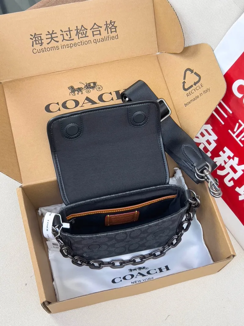 Coach Black Signature Crossbody Satchel Bag 61 - Image 5