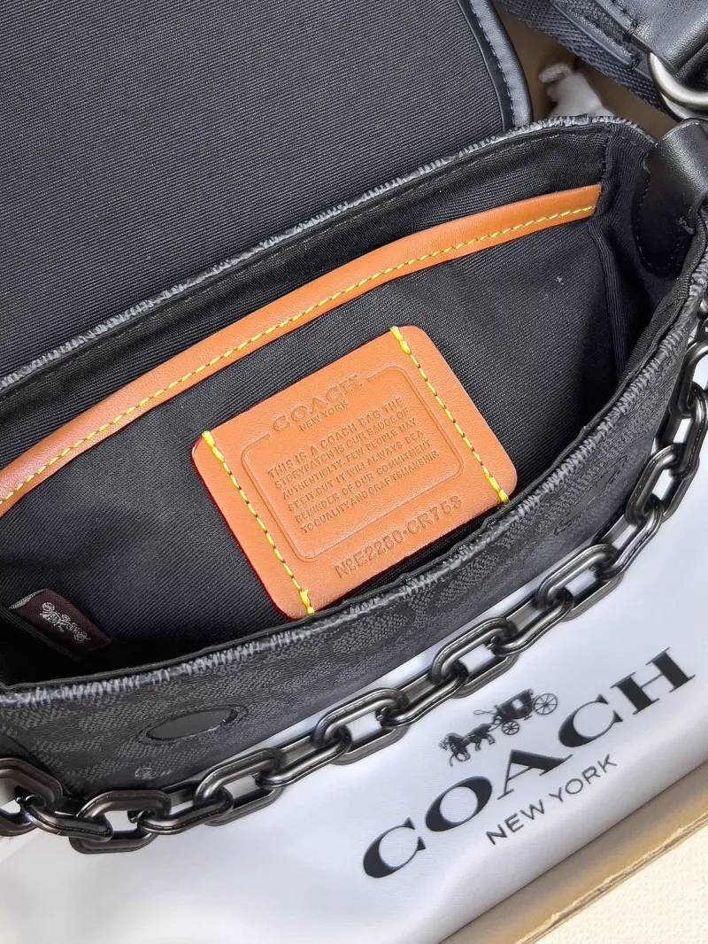 Coach Black Signature Crossbody Satchel Bag 61 - Image 6