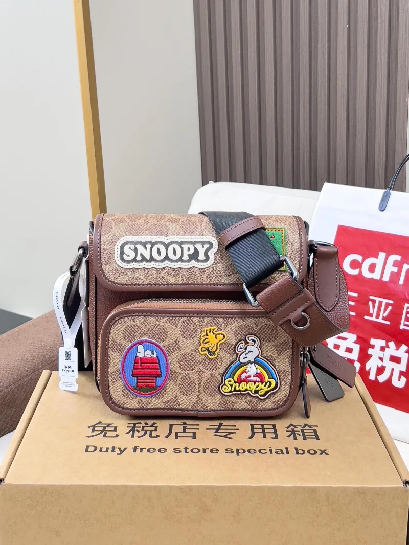 Coach Snoopy Crossbody Bag Brown - Image 4