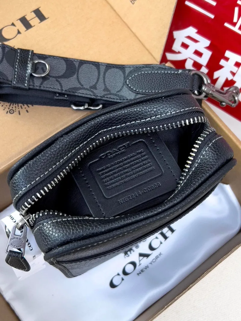 Coach Black Signature Crossbody Satchel Bag - Image 6