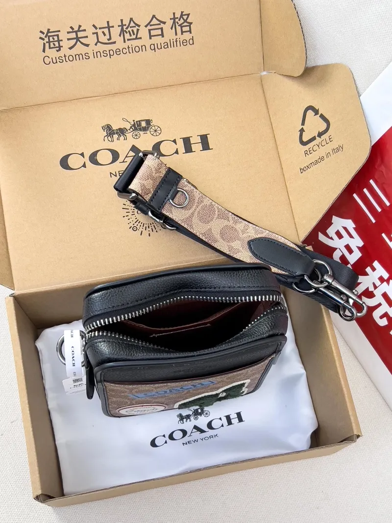 Coach 41 Patch Crossbody Bag Tan Black 74 - Image 5