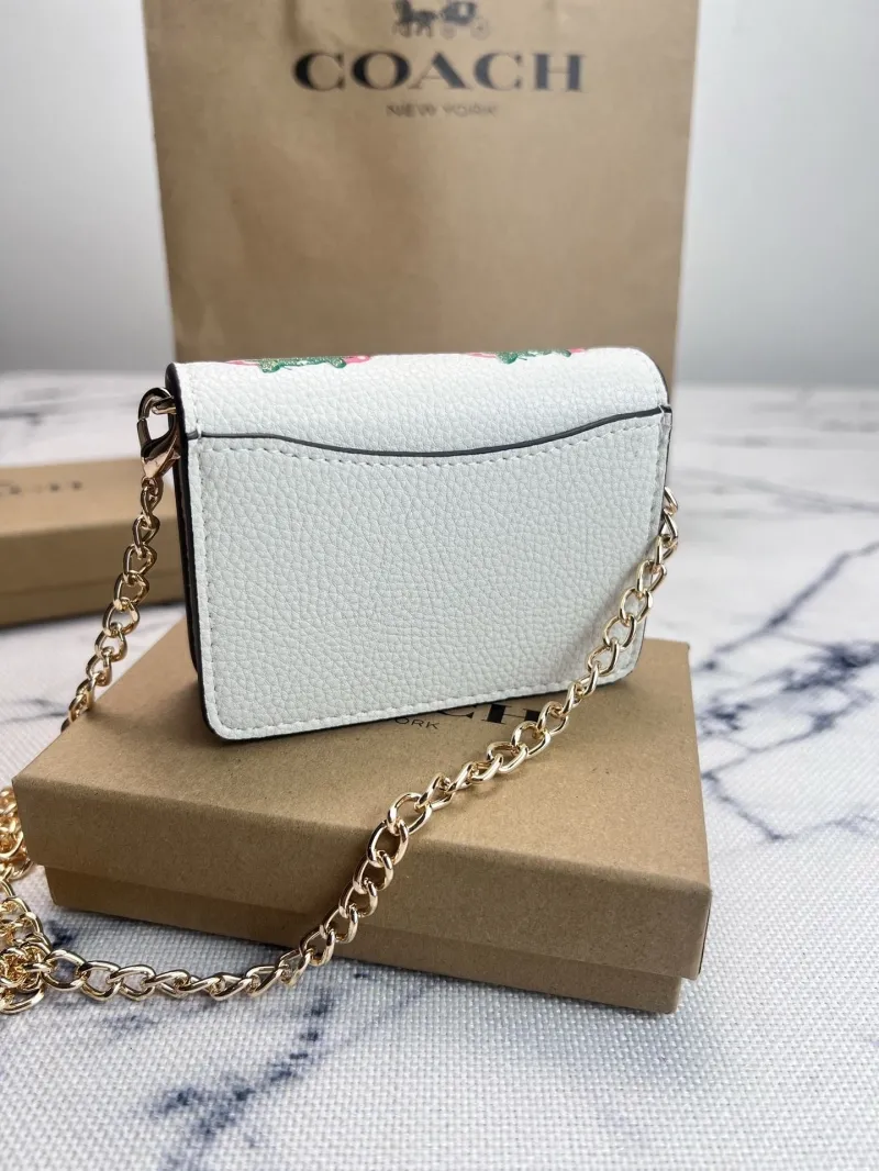 Coach White Mini Strawberry Print Crossbody Bag - Image 4
