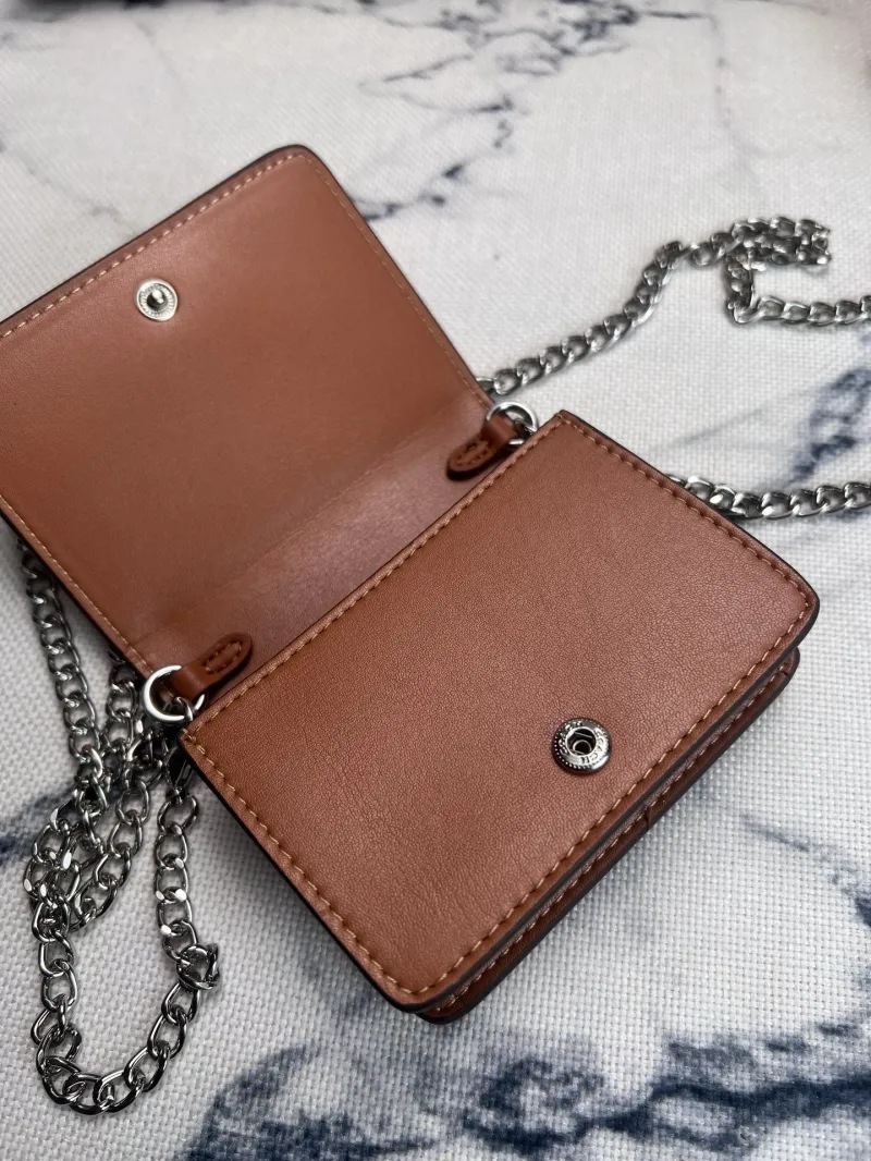 Coach White Rainbow Print Mini Chain Crossbody Bag - Image 6