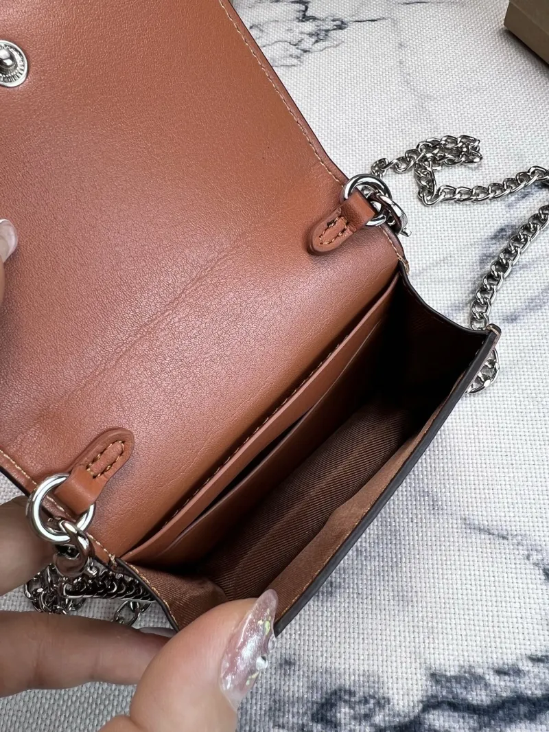 Coach White Rainbow Print Mini Chain Crossbody Bag - Image 7