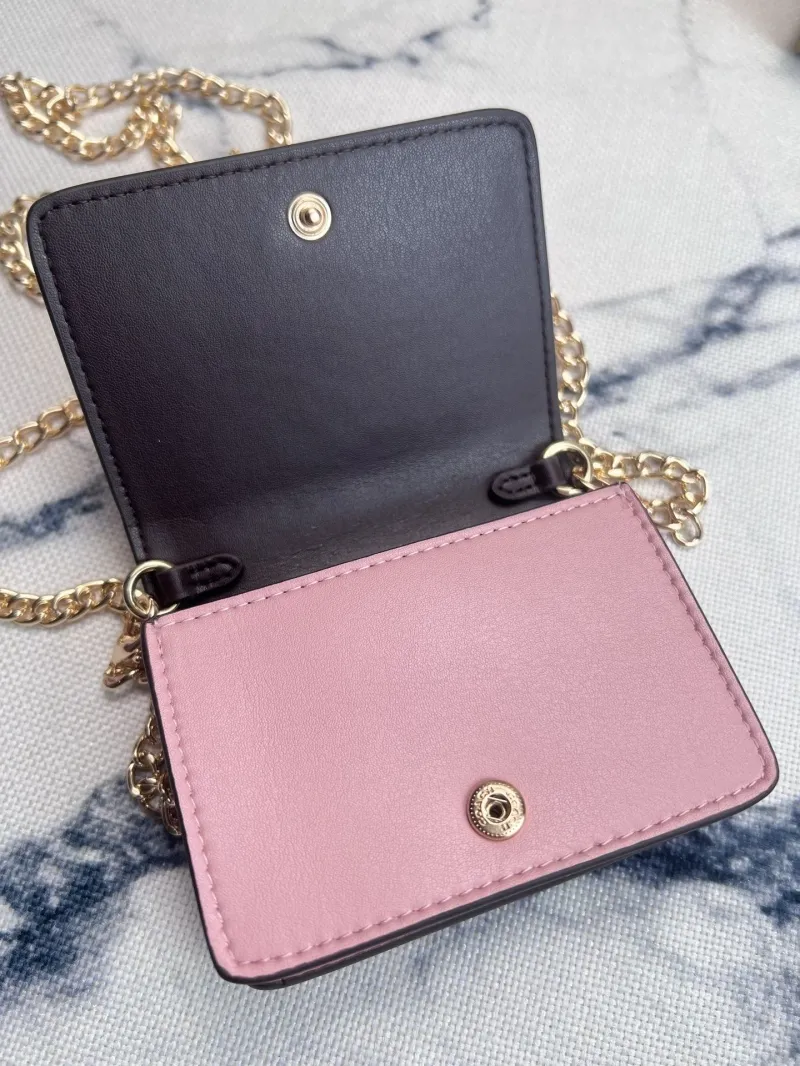 Coach Pink Butterfly Daisy Mini Chain Wallet - Image 6