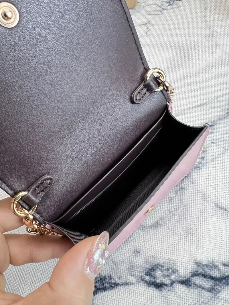 Coach Pink Butterfly Daisy Mini Chain Wallet - Image 7
