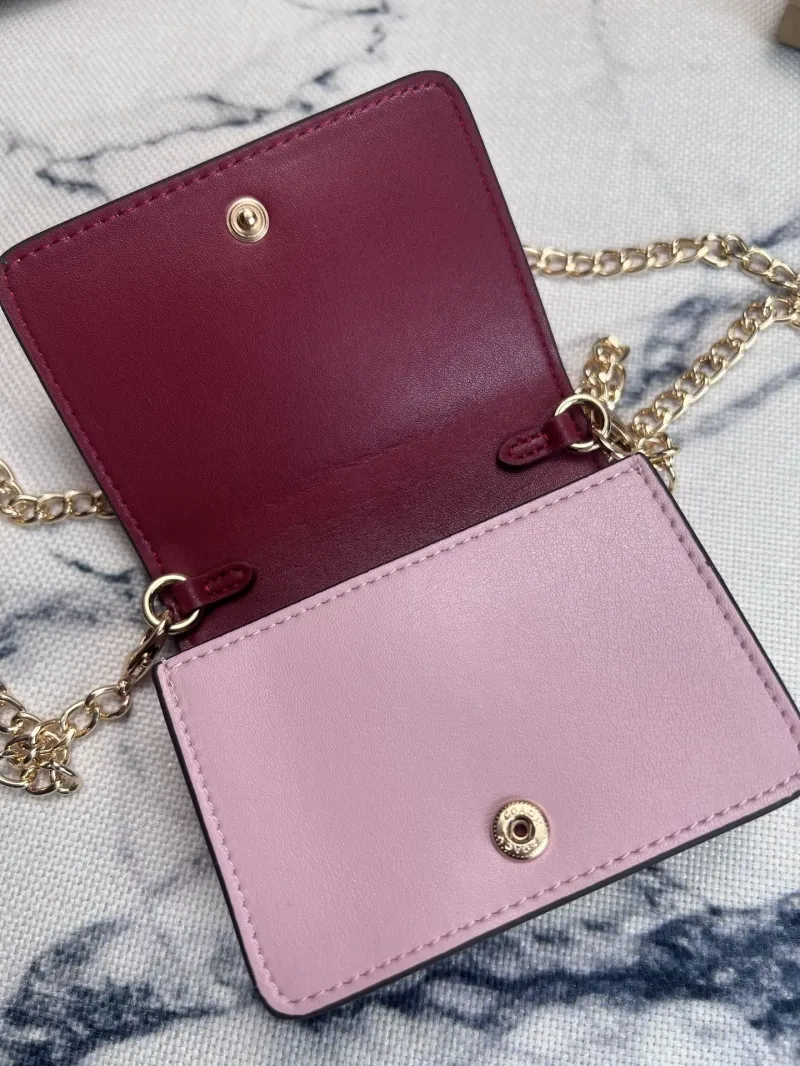 Coach Pink Mini Chain Crossbody Wallet - Image 6