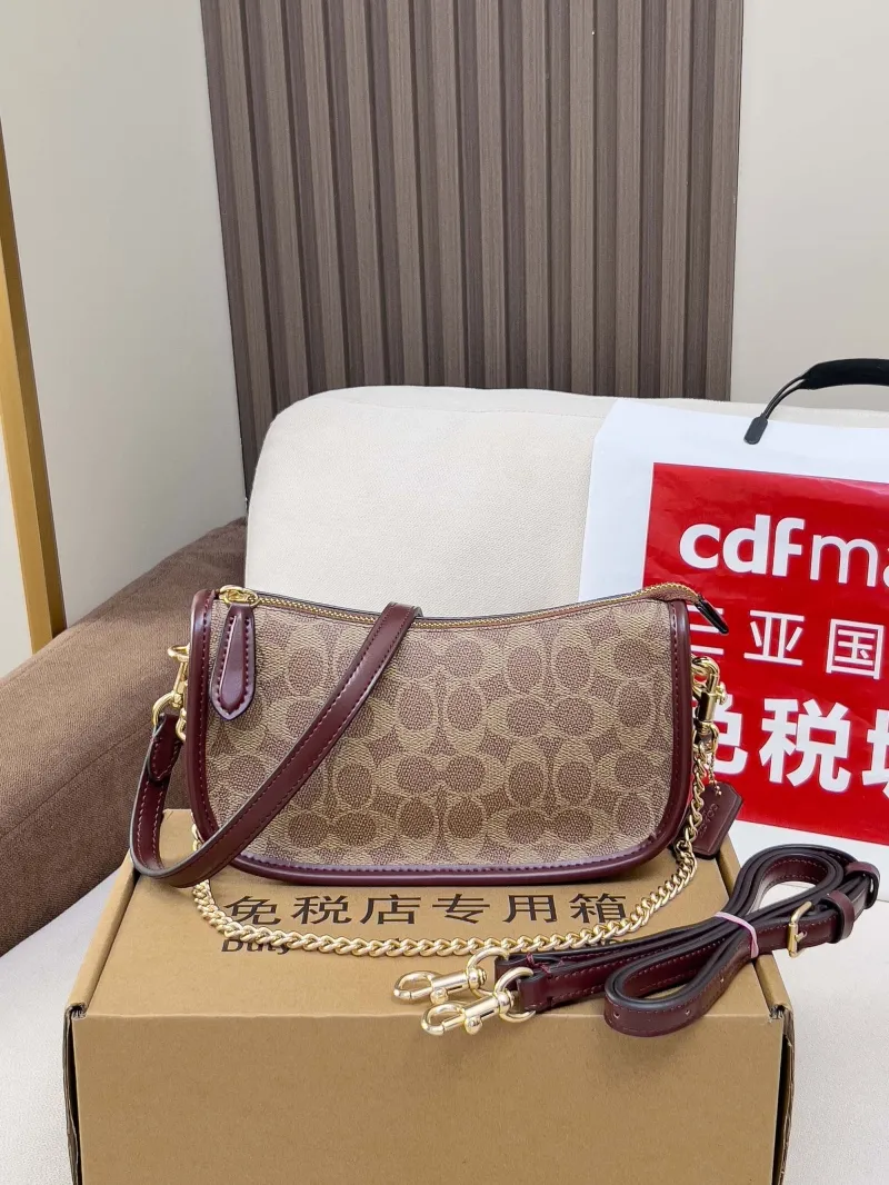 Coach Signature Satchel Crossbody Bag Brown - Image 4
