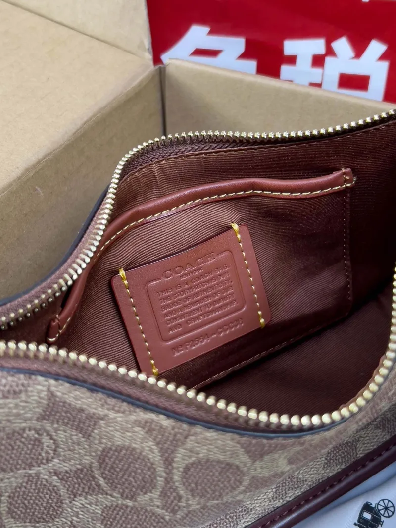 Coach Signature Satchel Crossbody Bag Brown - Image 6