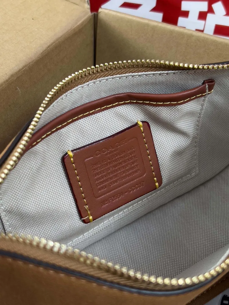 Coach Brown Suede Small Crossbody Bag - Image 6