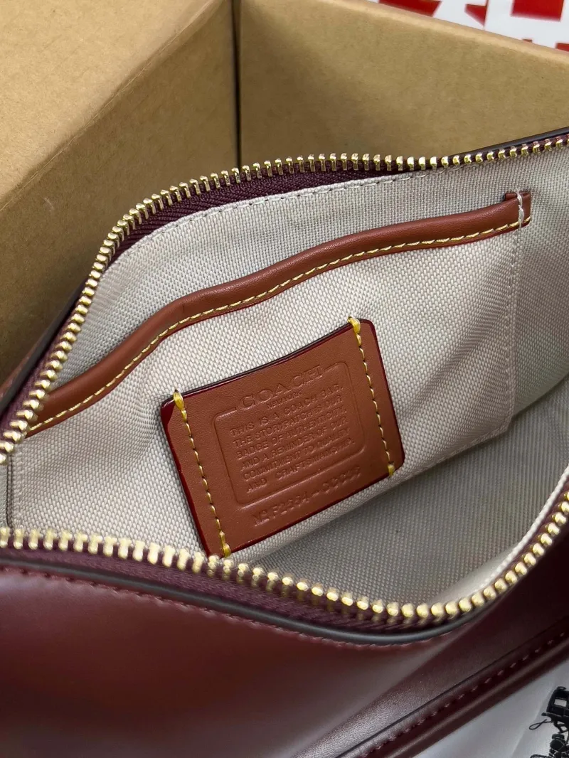 Coach Genuine Brown Leather Crossbody Bag - Image 6
