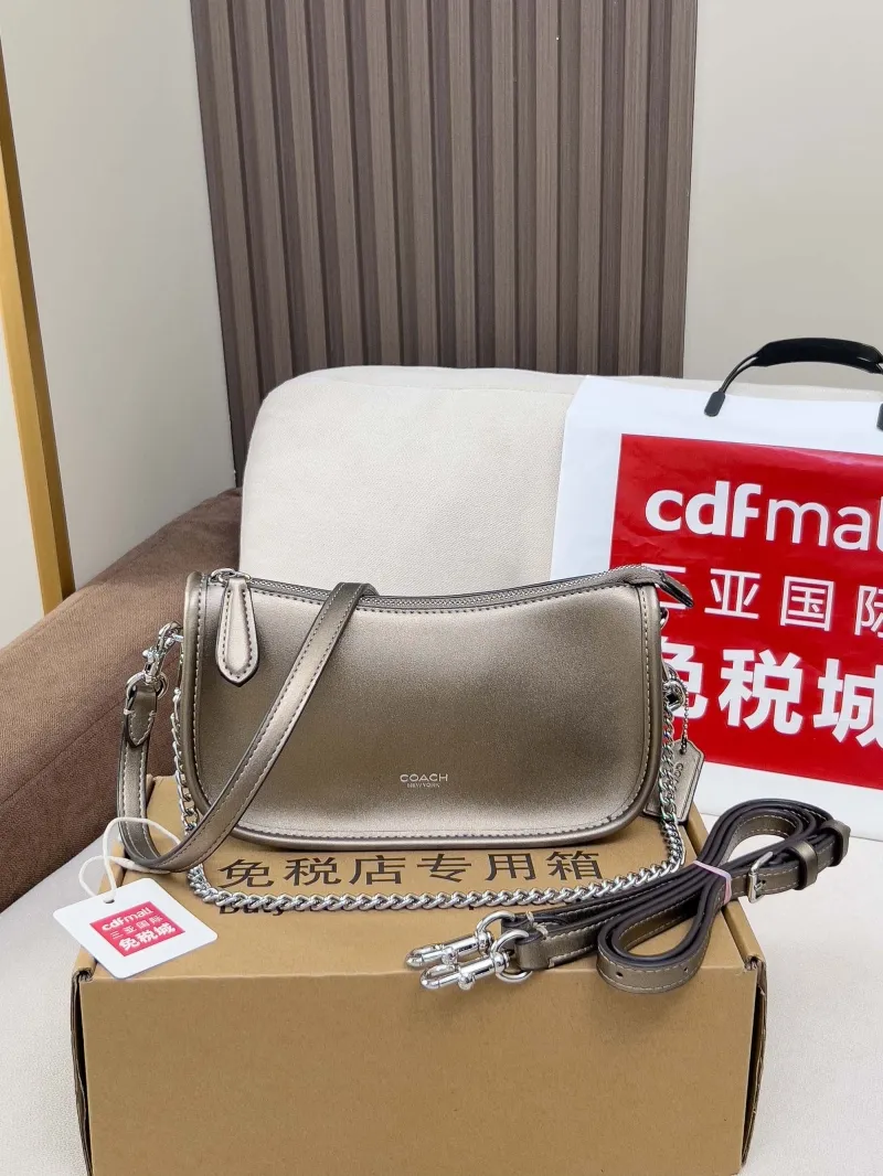 Coach Metallic Bronze Full Grain Leather Satchel Bag - Image 4
