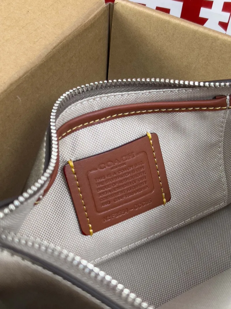 Coach Metallic Bronze Full Grain Leather Satchel Bag - Image 6