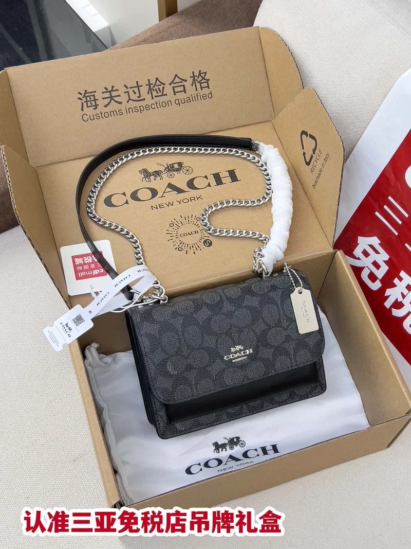 Coach Black Signature Crossbody Satchel Bag