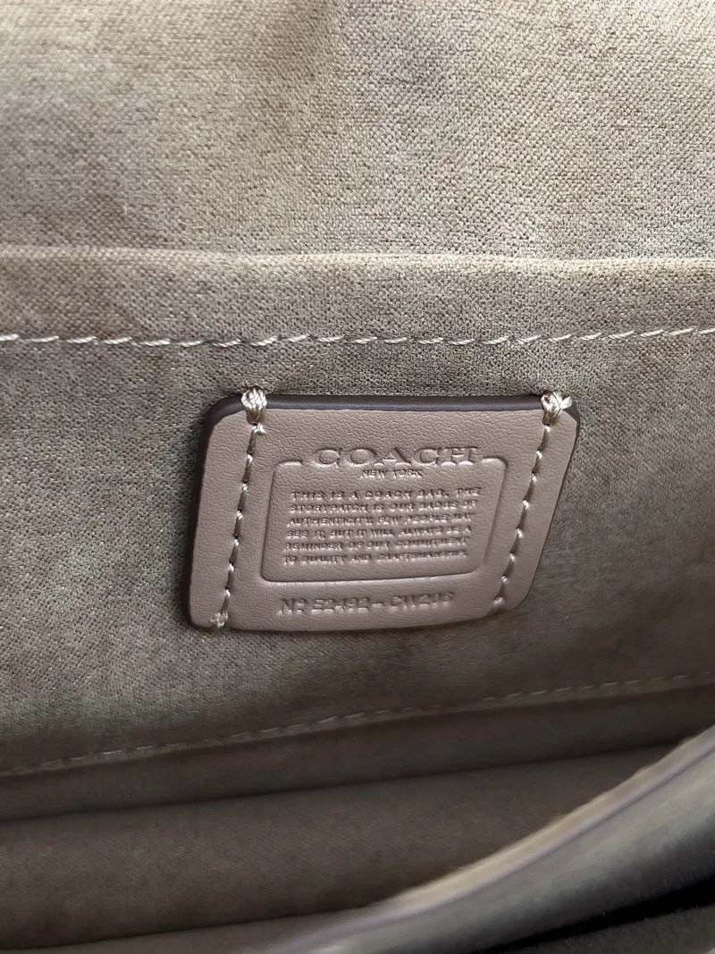 Coach Light Beige Signature Satchel Crossbody Bag - Image 6
