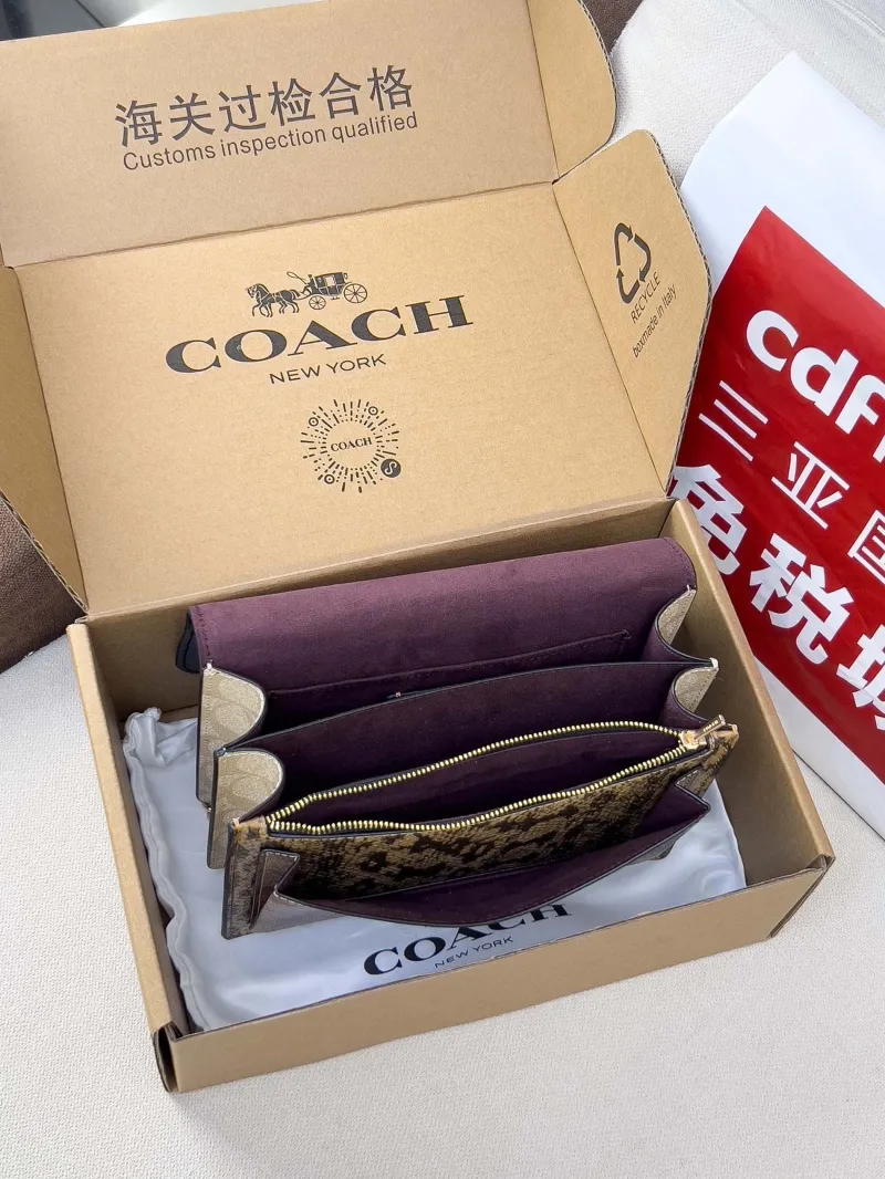 Coach Black Signature Canvas Satchel Bag - Image 5