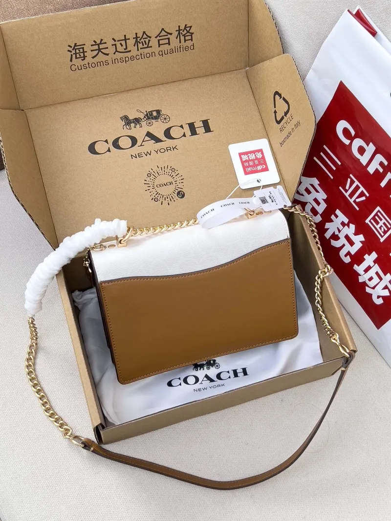 Alternative view of Coach White Brown Satchel Crossbody Bag