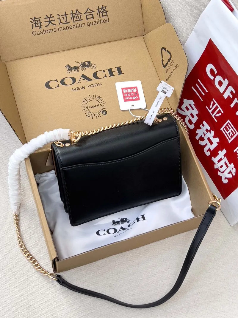 Coach Black Leather Satchel Bag - Image 3