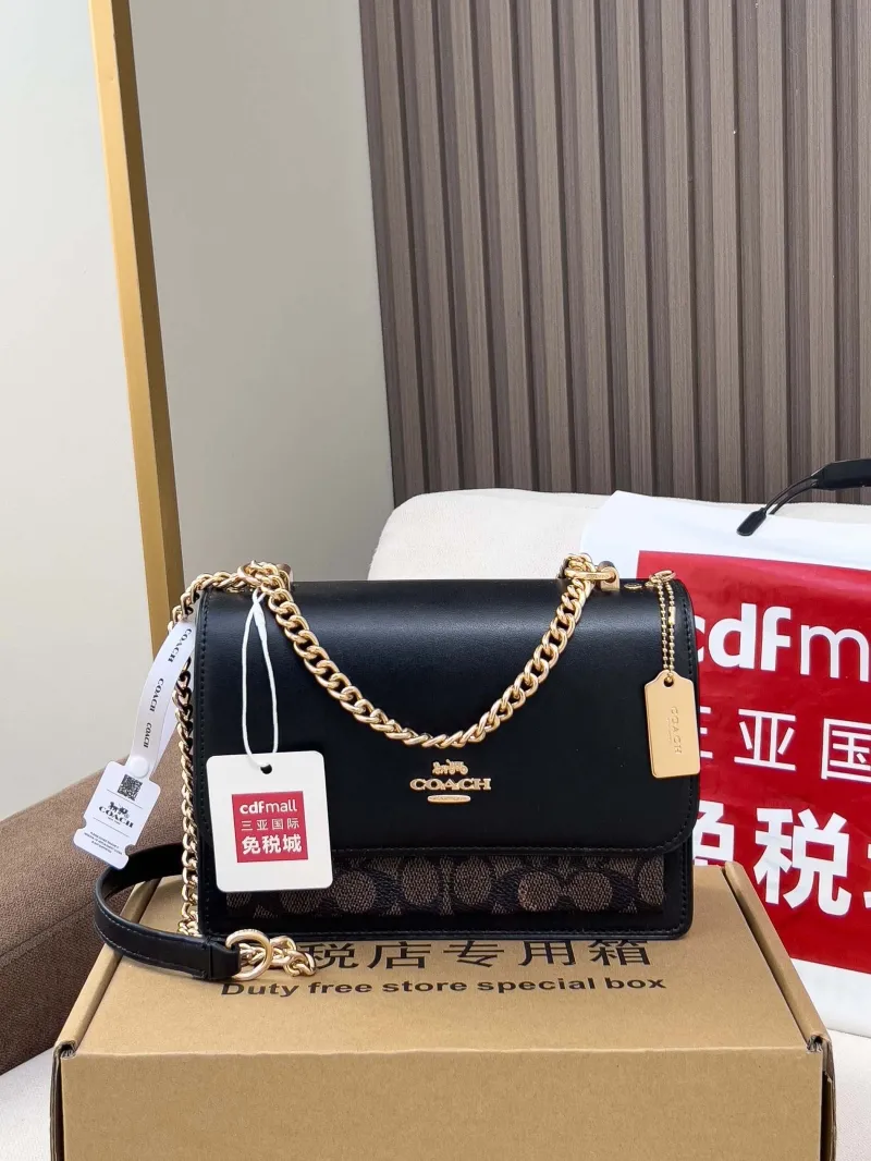 Coach Black Leather Satchel Bag - Image 4