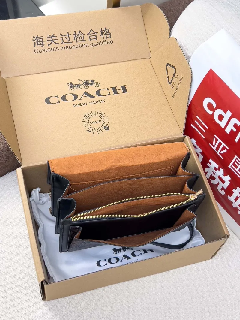 Coach Black Leather Satchel Bag - Image 5