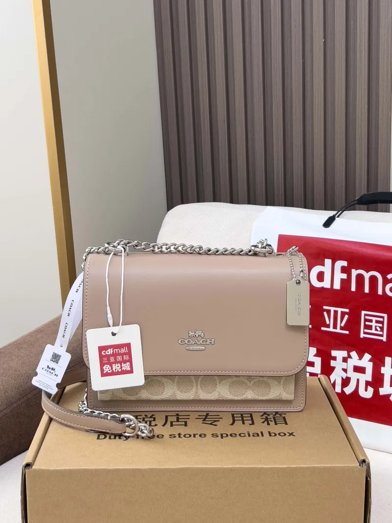 Coach Light Beige Satchel Shoulder Bag - Image 4