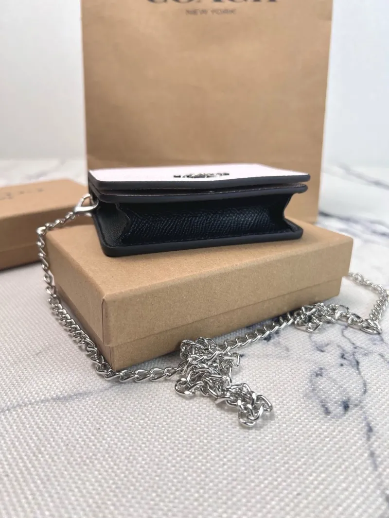 Coach White Mini Chain Wallet - Image 5