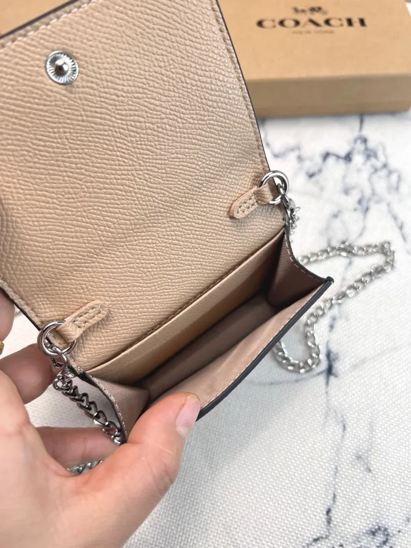 Coach White Mini Chain Wallet - Image 7